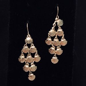 Tiny seashell chandelier earrings